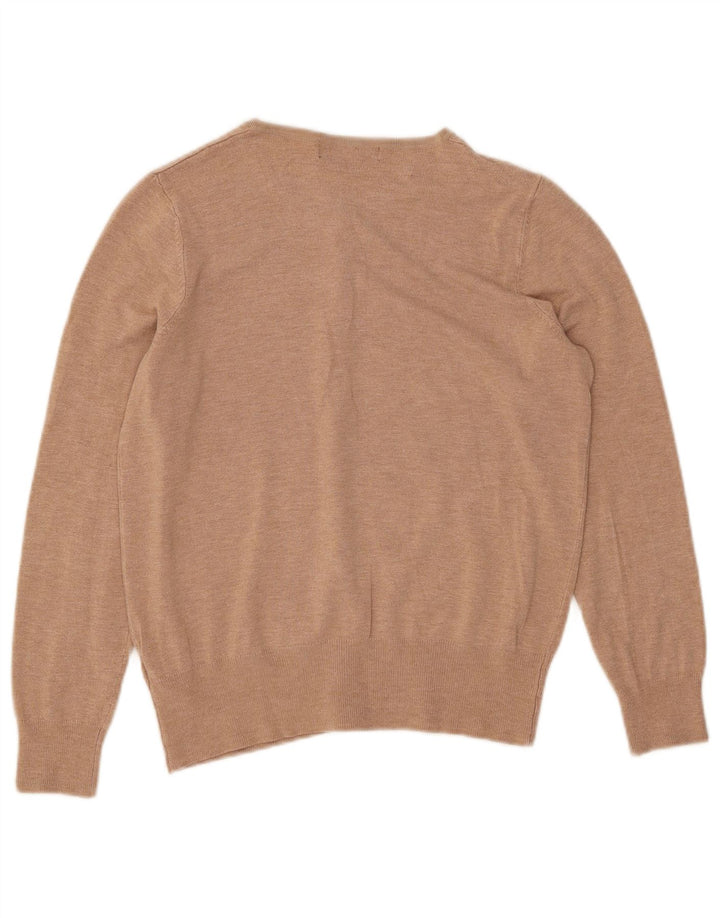 Suéter cardigã feminino Marks & Spencer Reino Unido 12 viscose bege médio