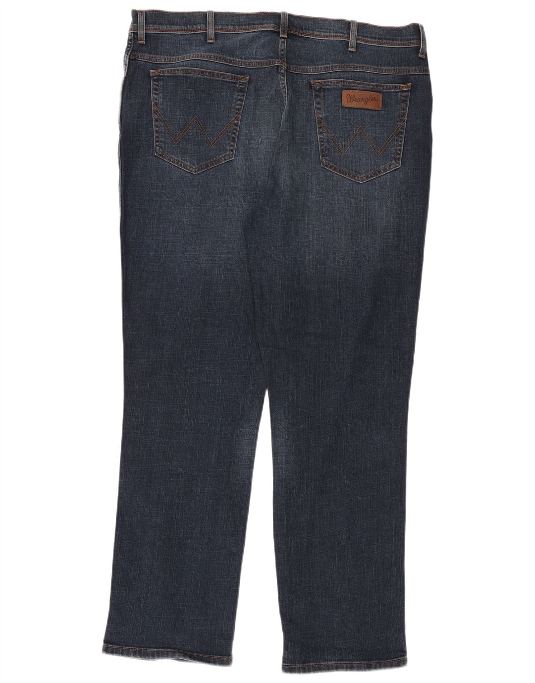 Wrangler Mens Straight Jeans W42 L32 Azul Marinho Algodão