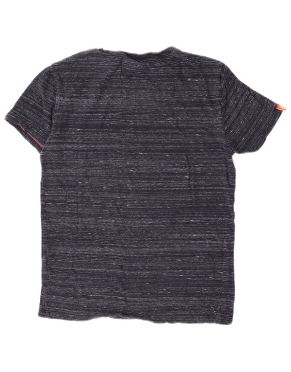 Camiseta masculina Superdry Top XS algodão manchado azul
