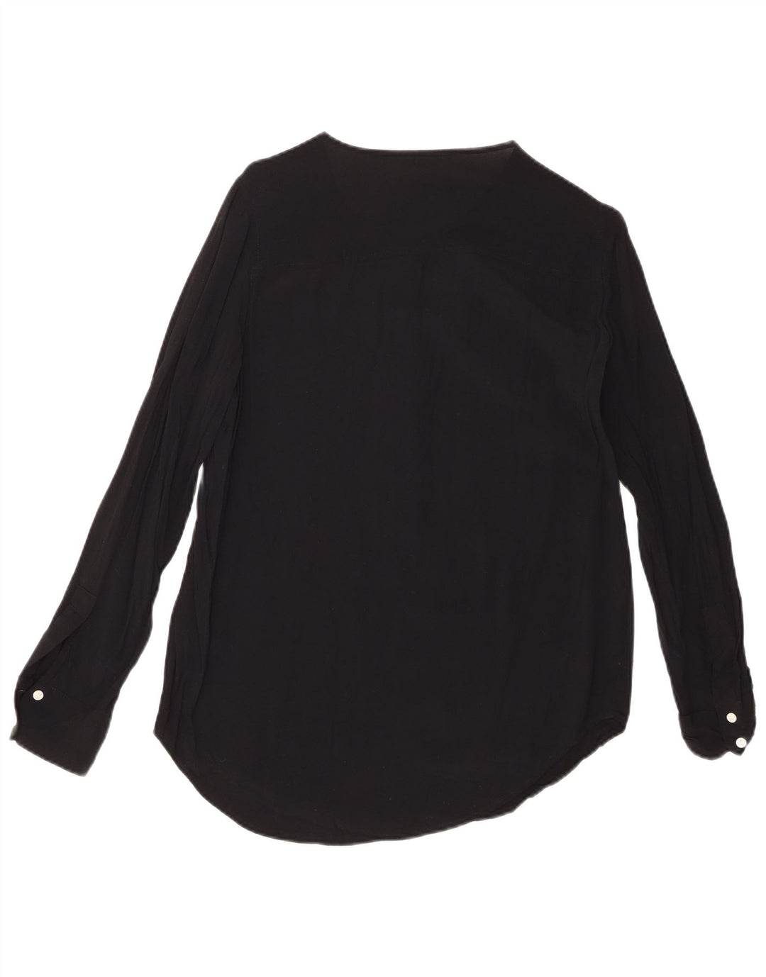 Blusa feminina de manga comprida J. CREW UK 10 pequena viscose preta