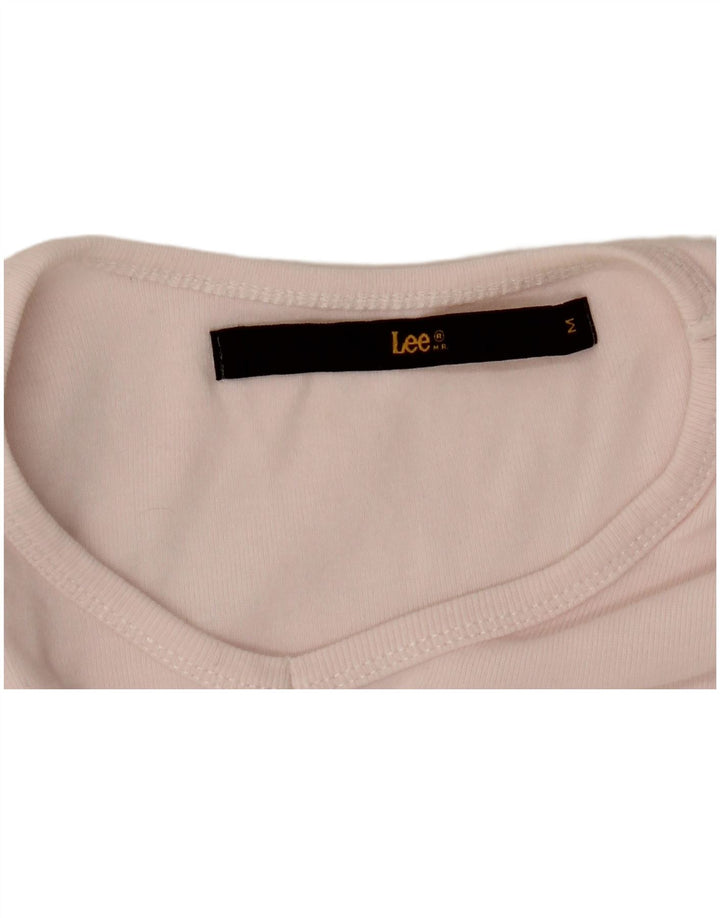 Camiseta feminina LEE cortada UK 12 rosa médio