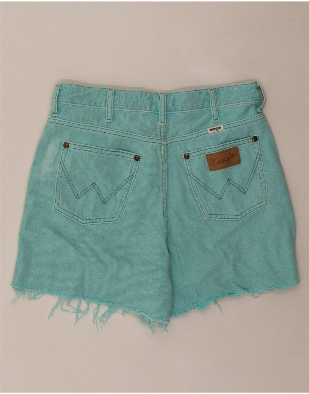 Shorts jeans feminino WRANGLER W28 algodão turquesa médio
