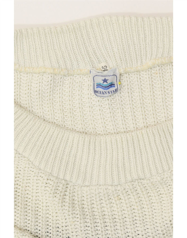 Suéter feminino OCEAN STAR com gola canoa IT 52 2XL branco colorblock