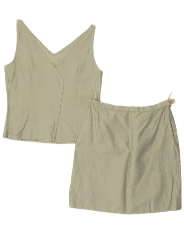 Conjunto de saia feminina de 2 peças Max & Co. IT 42 Médio W30 Linho Verde