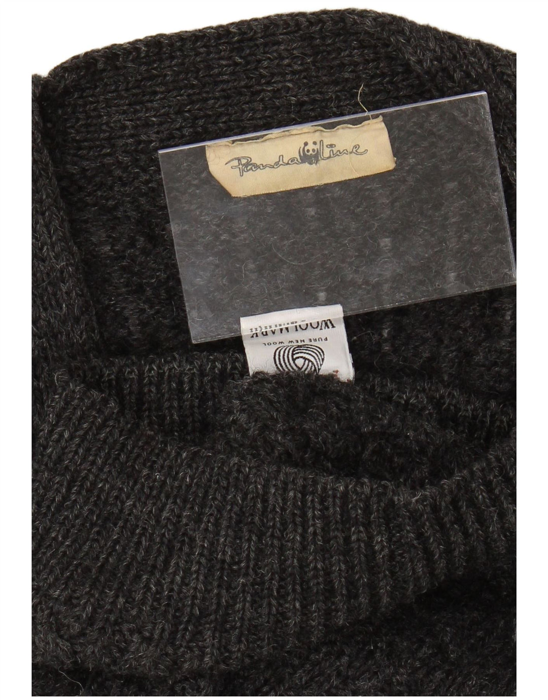 Suéter cardigã masculino VINTAGE lã nova cinza médio