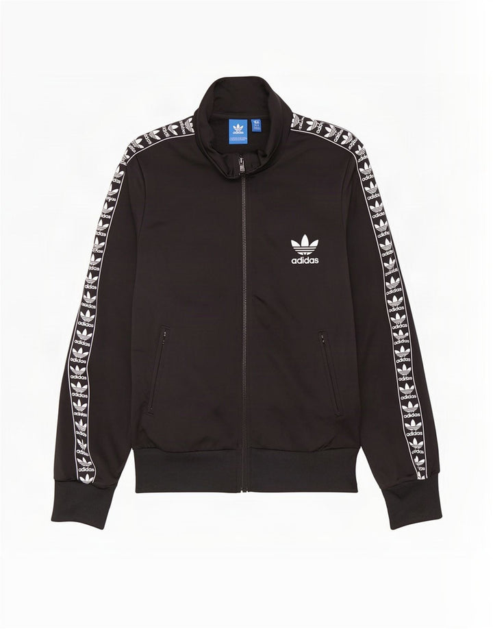 Adidas Womens Graphic Tracksuit Top Jacket UK 10 Pequeno Poliéster Preto