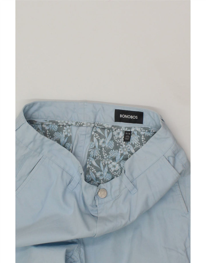 BONOBOS Mens Straight Chino Trousers W30 L30 Blue Cotton Vintage BONOBOS and Second-Hand BONOBOS from Messina Hembry 