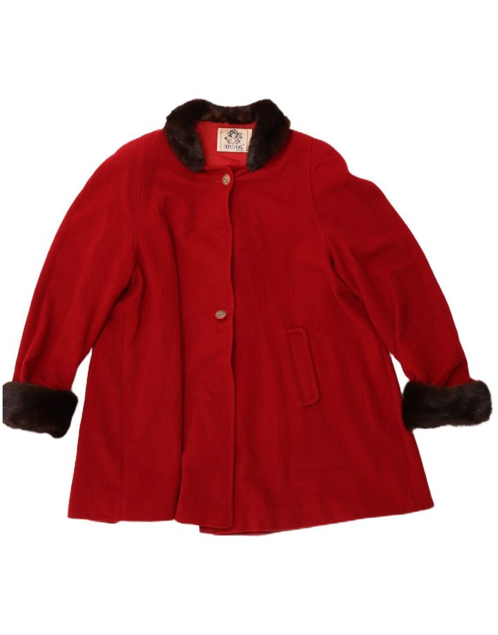 Sobretudo feminino SILVIA IT 44 lã colorblock vermelho médio