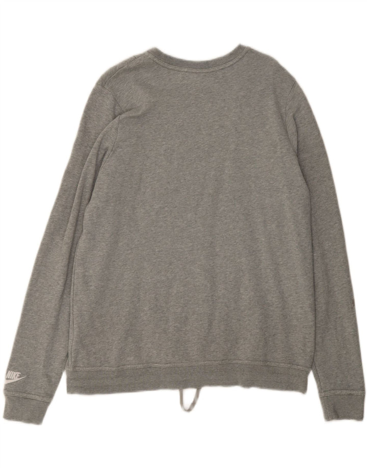 NIKE Womens Sweatshirt Jumper UK 16 Grande Cinza Algodão