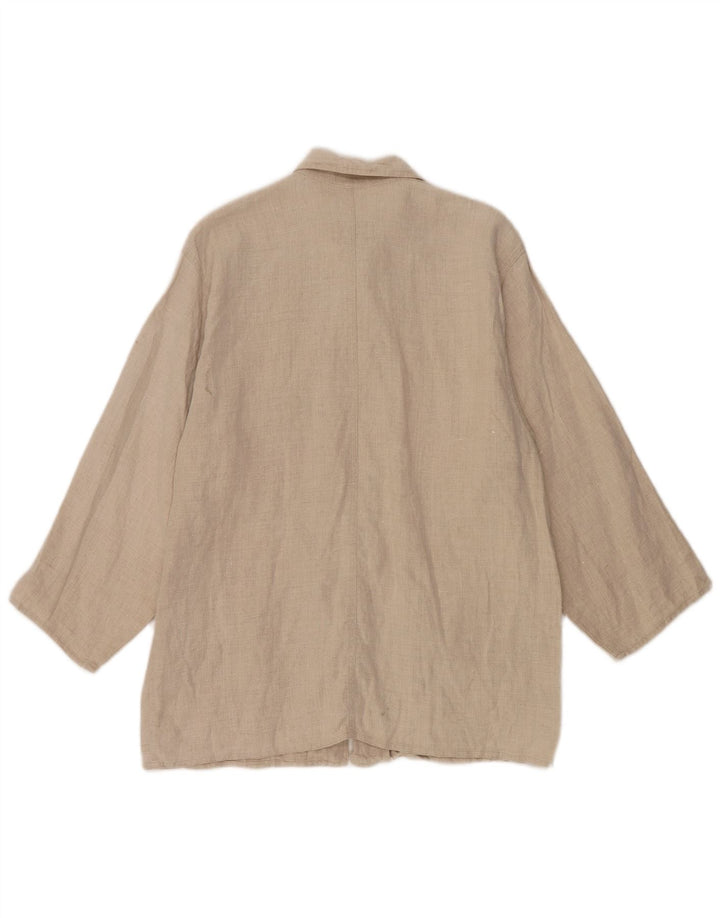Jaqueta utilitária oversized feminina Penny Black IT 44 linho bege médio