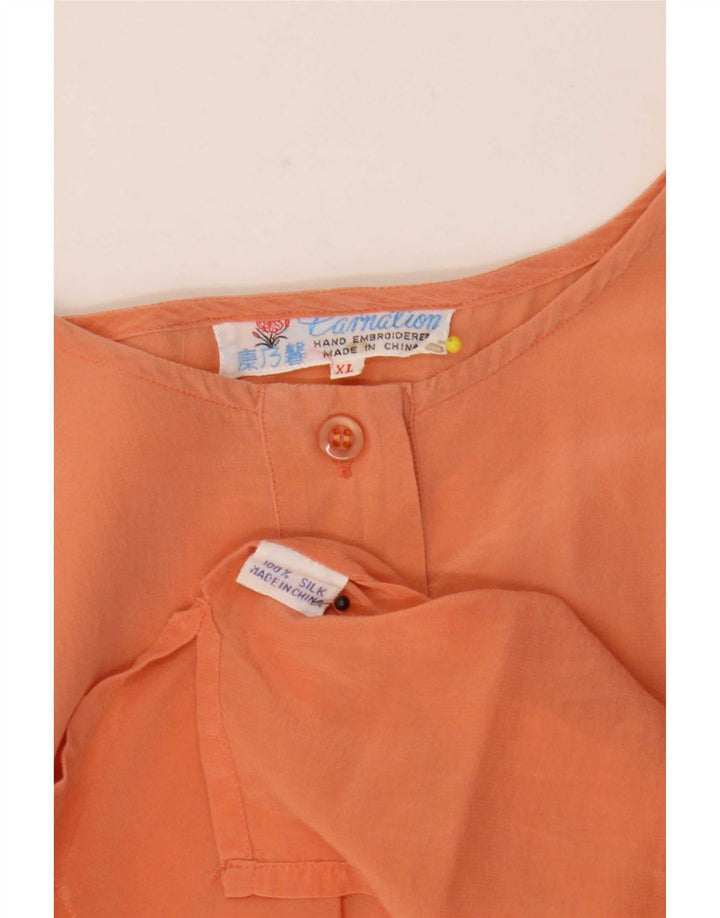 Blusa feminina vintage UK 18 XL laranja seda