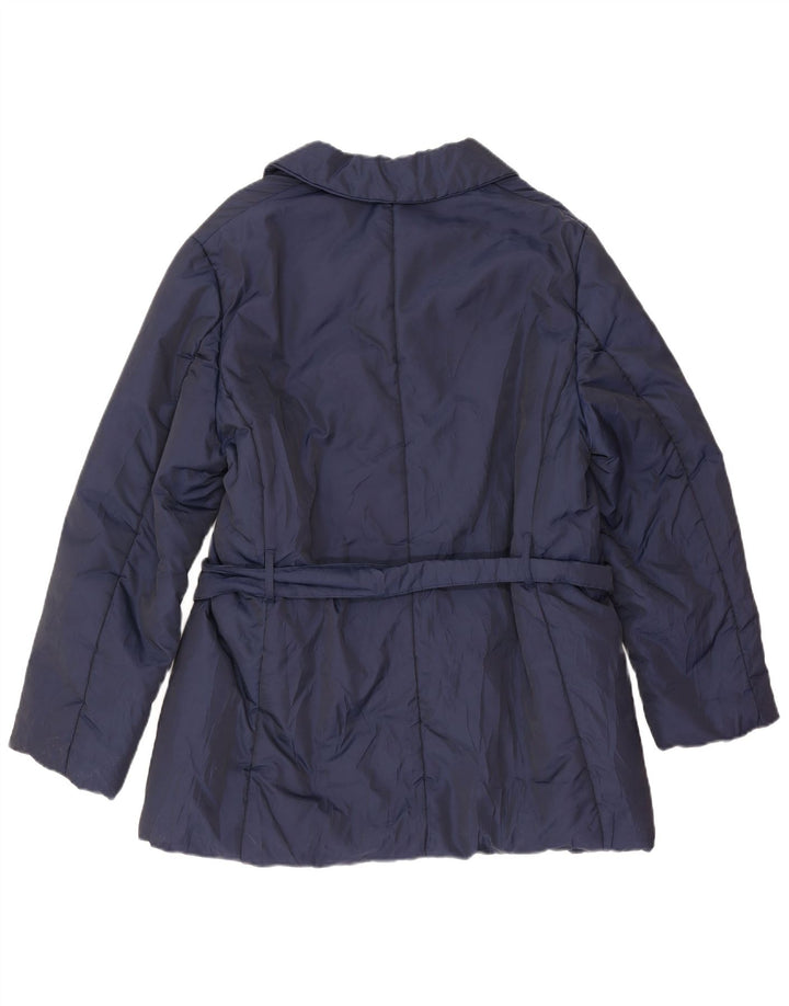 Trench coat feminino curto com peito duplo IT 46 grande azul marinho Max & Co.