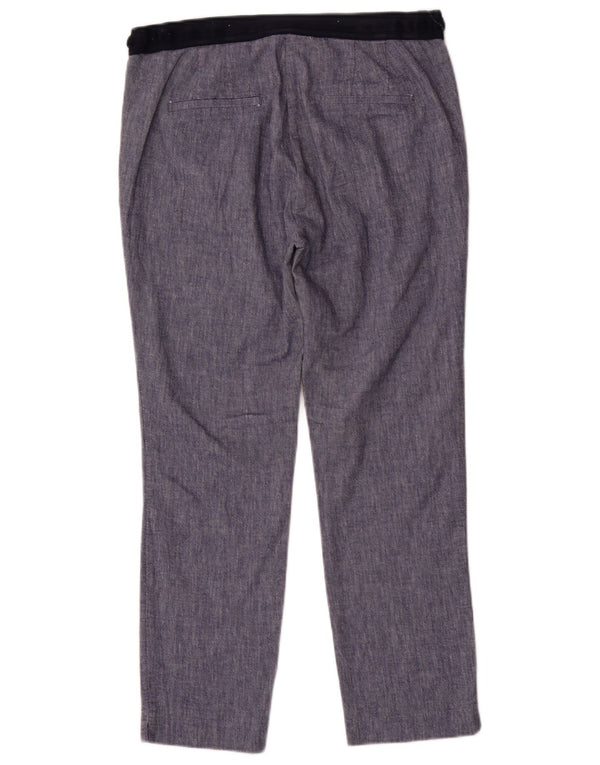 Calça Chino feminina Zara Slim Fit grande W32 L27 algodão azul marinho
