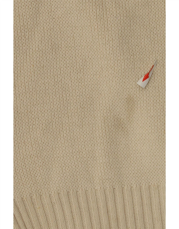 Suéter feminino vintage com gola canoa UK 12 médio multicolorido