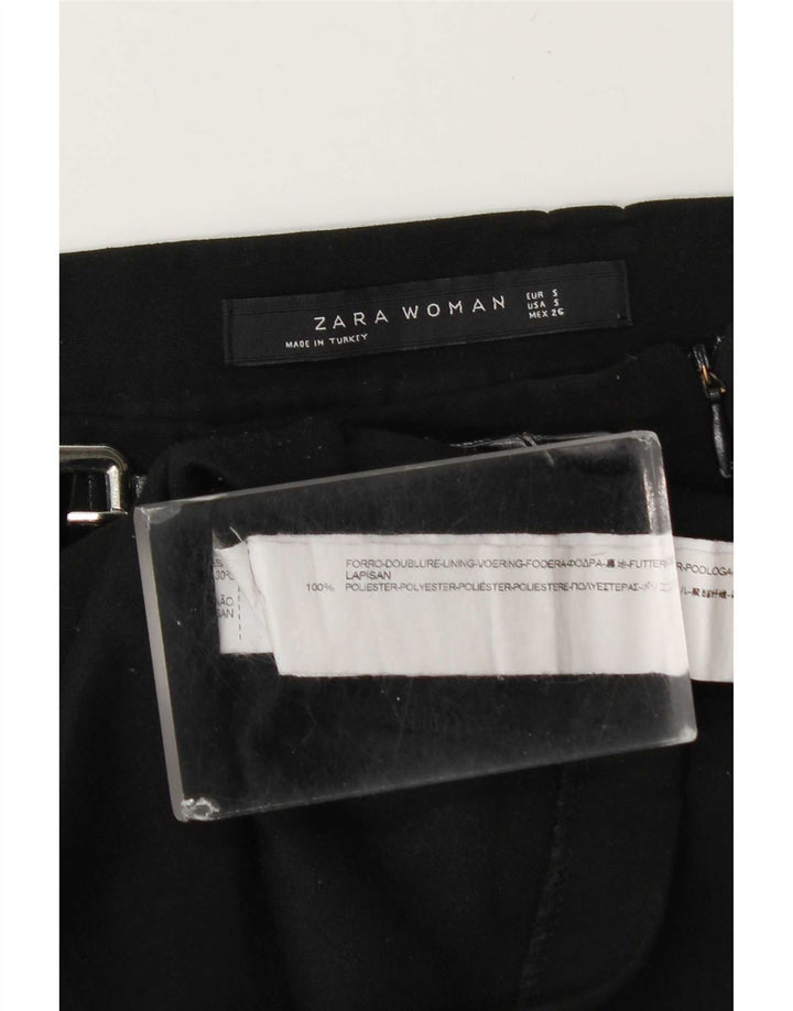 Mini saia feminina Zara pequena W27 poliéster preto