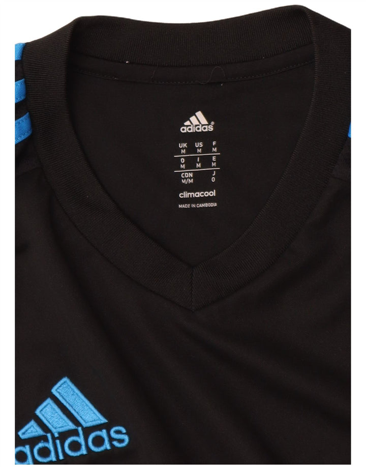 ADIDAS Mens Climacool T-Shirt Top Médio Preto Colourblock