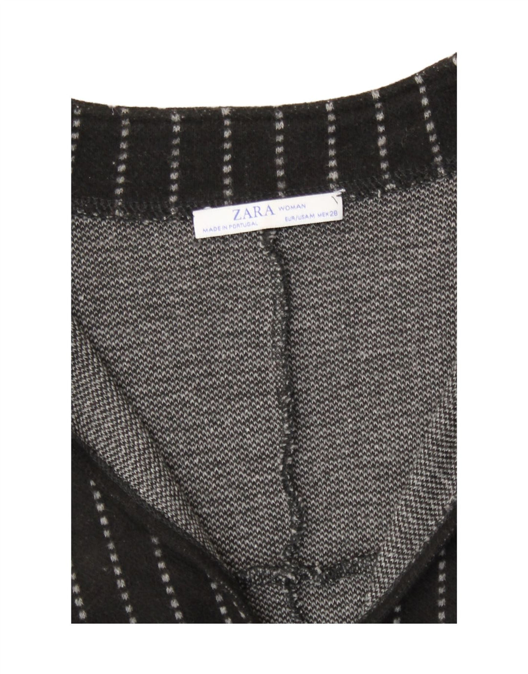 Vestido feminino Zara Oversized Shift UK 14 acrílico listrado preto médio