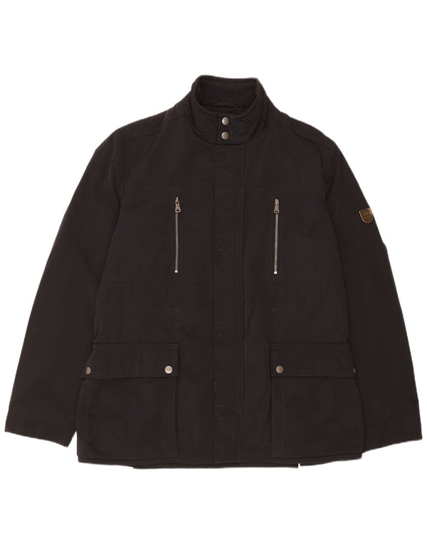 Jaqueta utilitária masculina Hugo Boss IT 50 grande poliéster preto