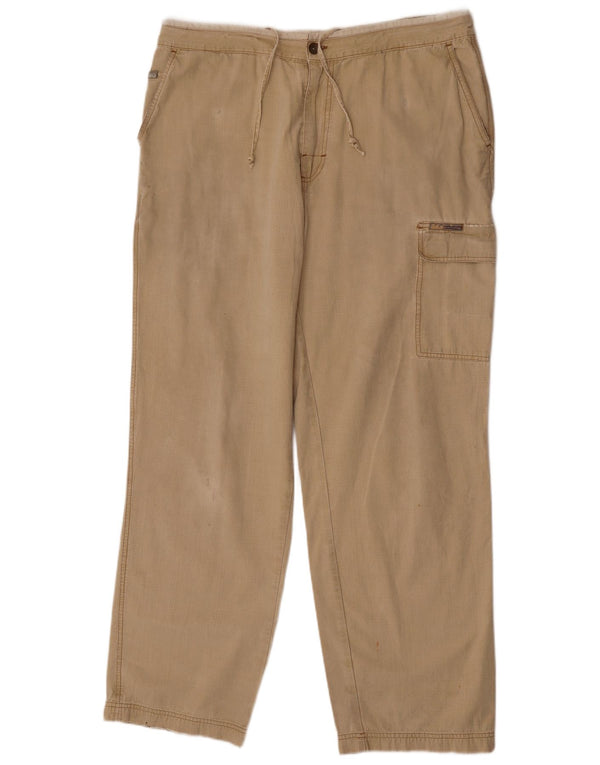 Calça cargo reta masculina Quiksilver XL W38 L32 algodão bege