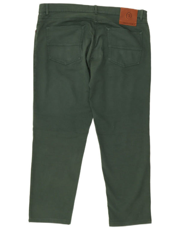 Trussardi Calça masculina slim casual IT 54 2XL W38 L28 algodão verde