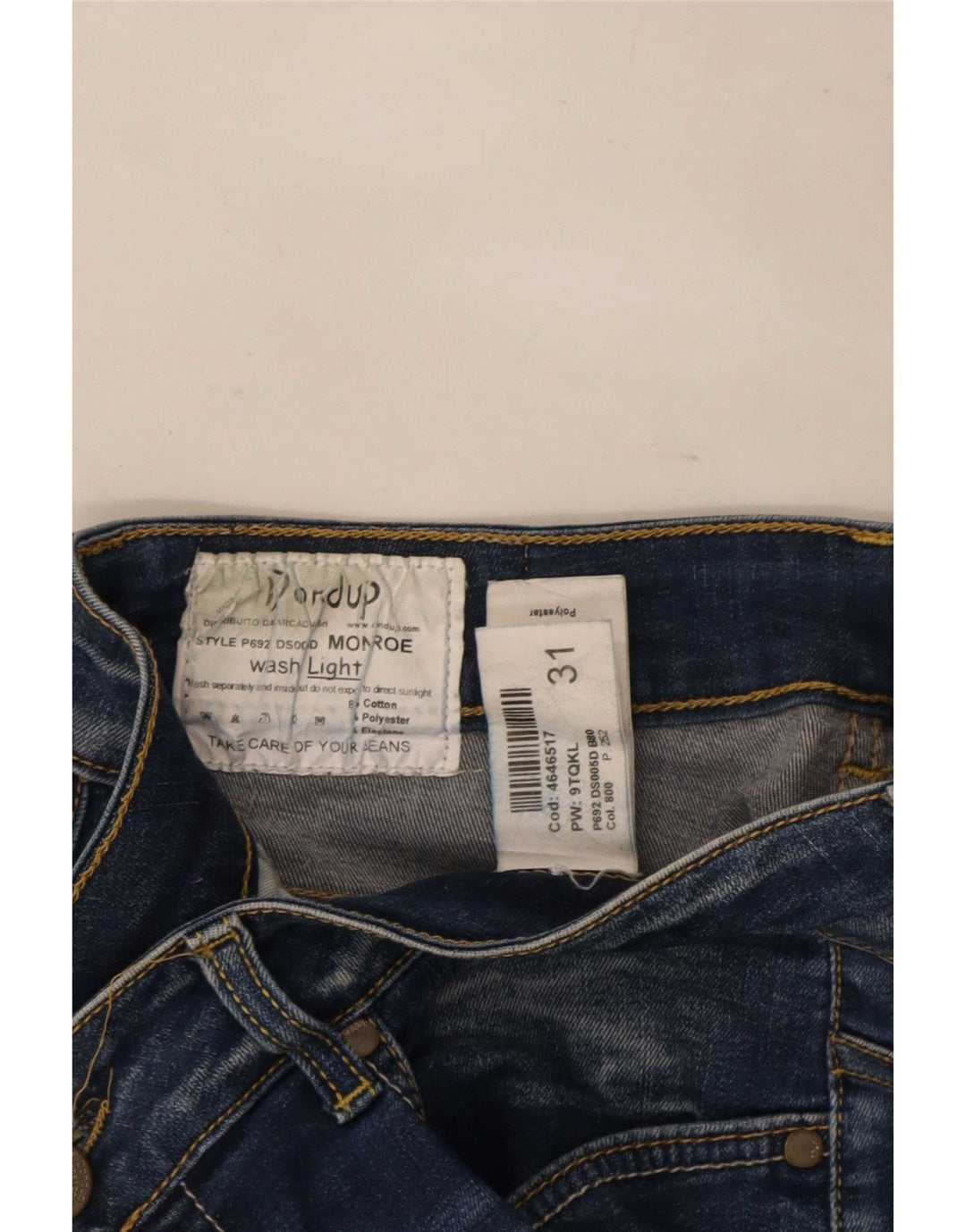 Dondup Jeans Slim Feminino W31 L29 Azul Algodão