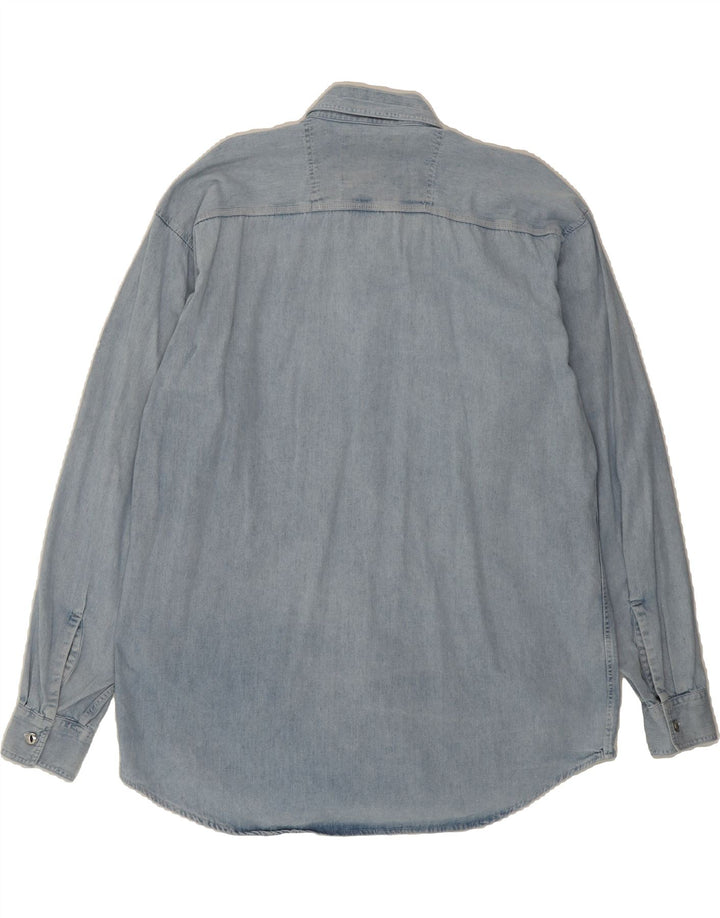 VINTAGE Mens Denim Shirt XL Blue Vintage Vintage and Second-Hand Vintage from Messina Hembry 
