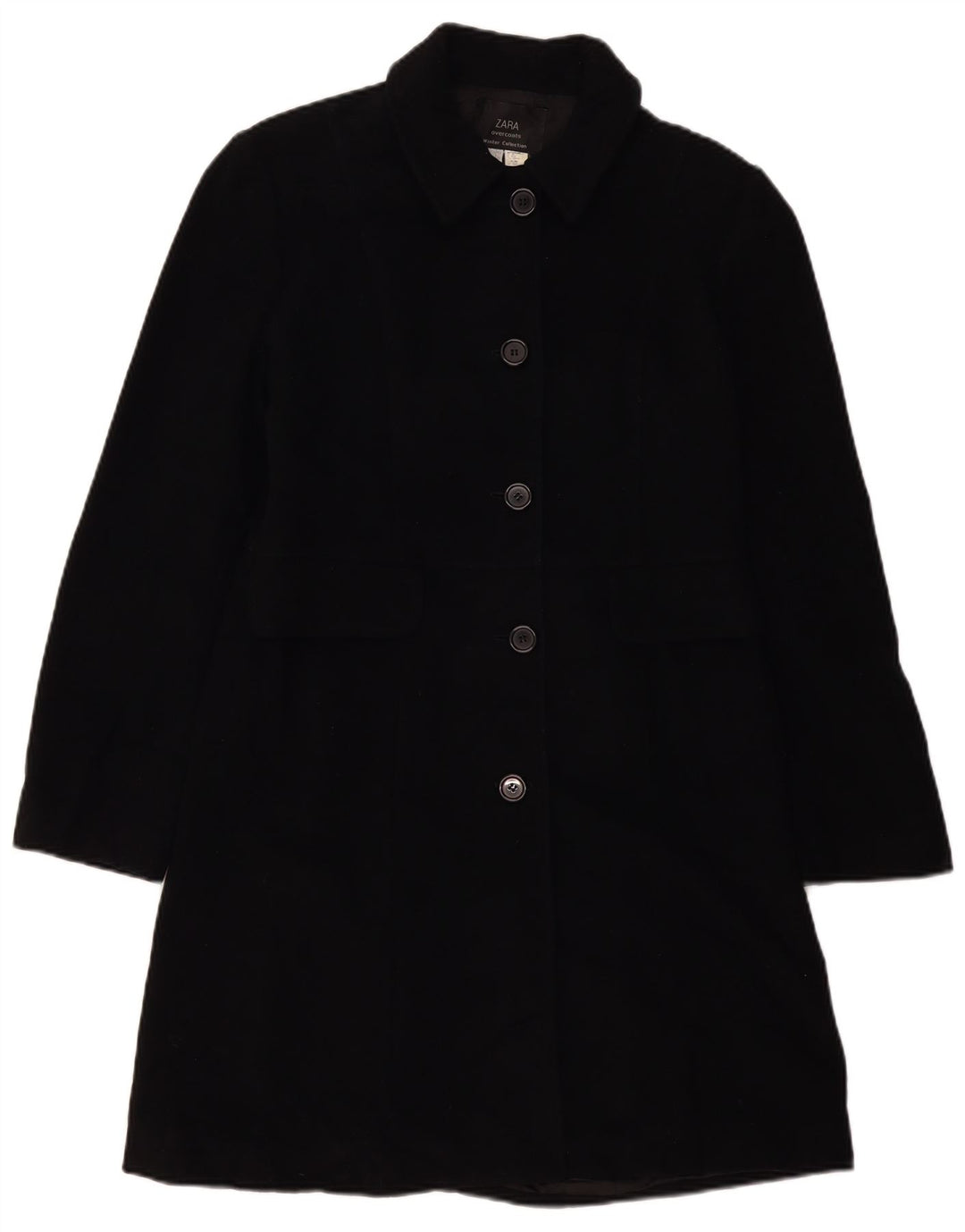 Sobretudo feminino Zara EU 40 lã preta média