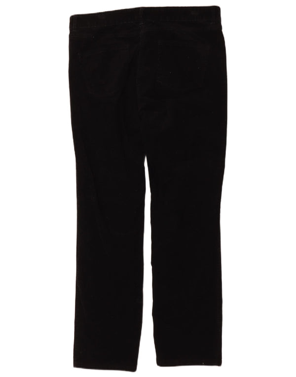 Calça feminina reta de veludo Marks & Spencer Reino Unido 16 grande W32 L29 preta