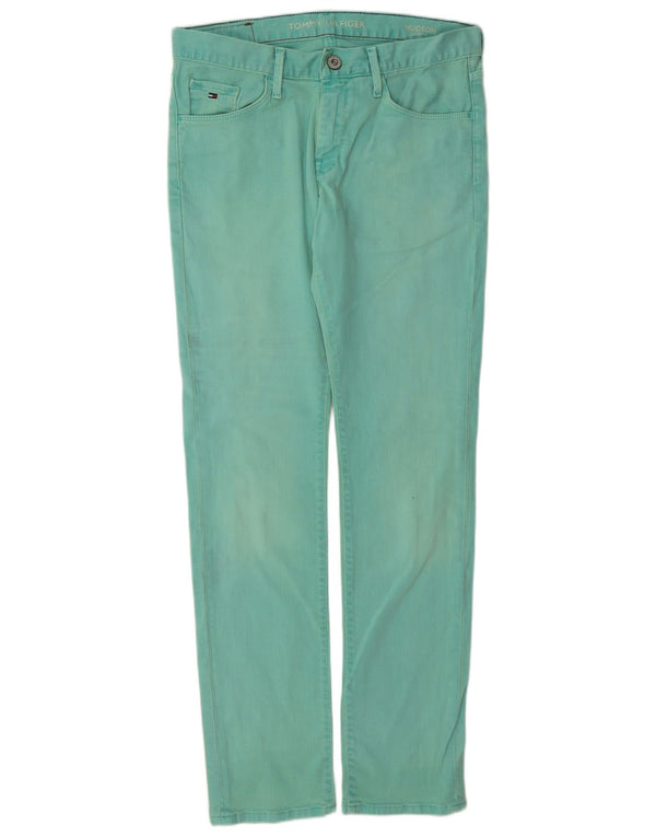 Jeans feminino Tommy Hilfiger Hudson Slim W32 L34 algodão turquesa