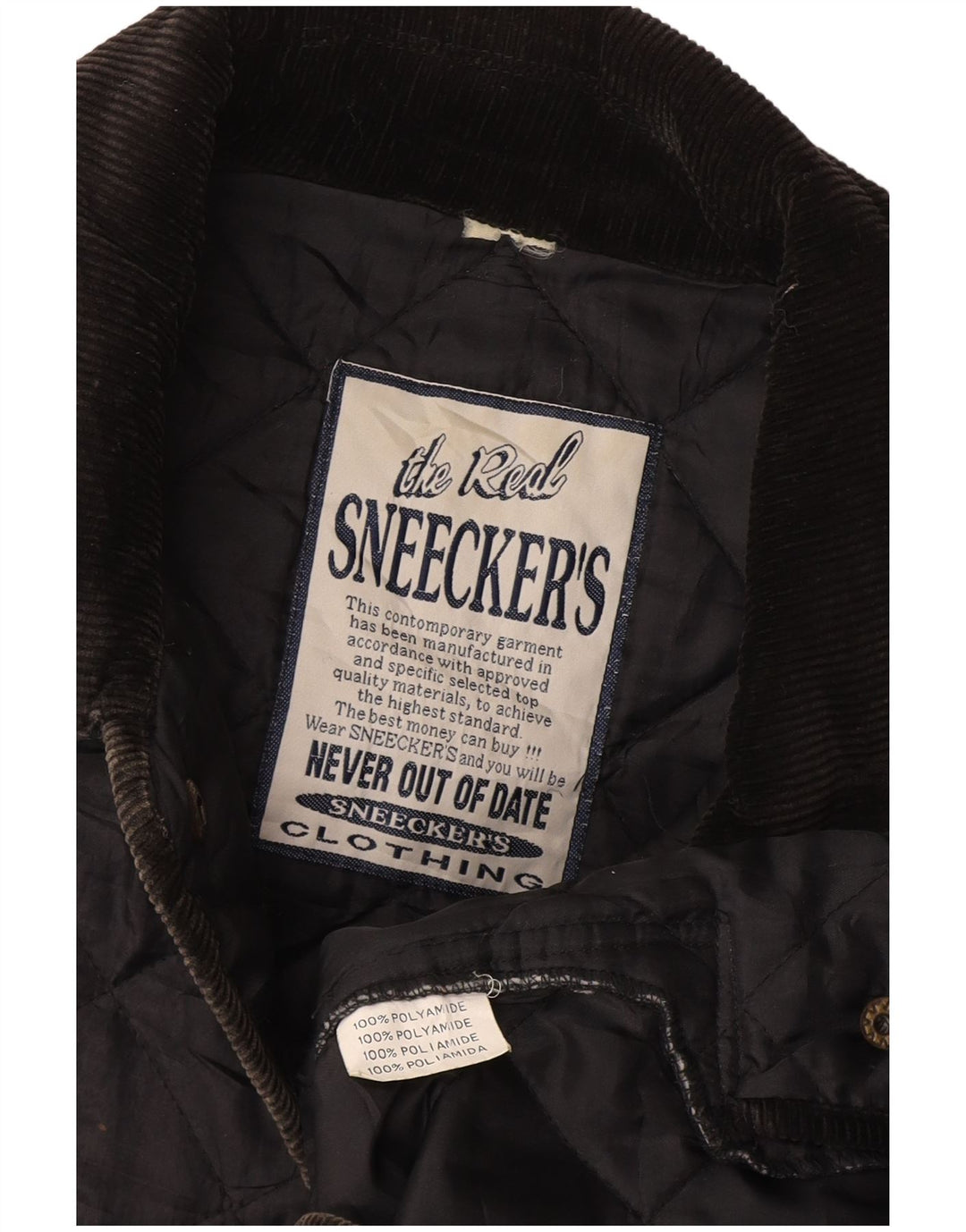 Jaqueta acolchoada feminina vintage UK 14 grande poliamida azul marinho