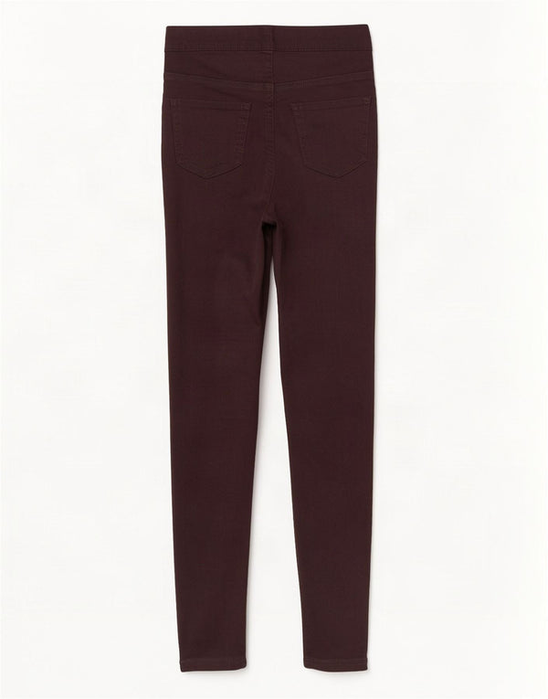 Calça jeans feminina Marks & Spencer UK 8 pequena W26 L28 algodão marrom