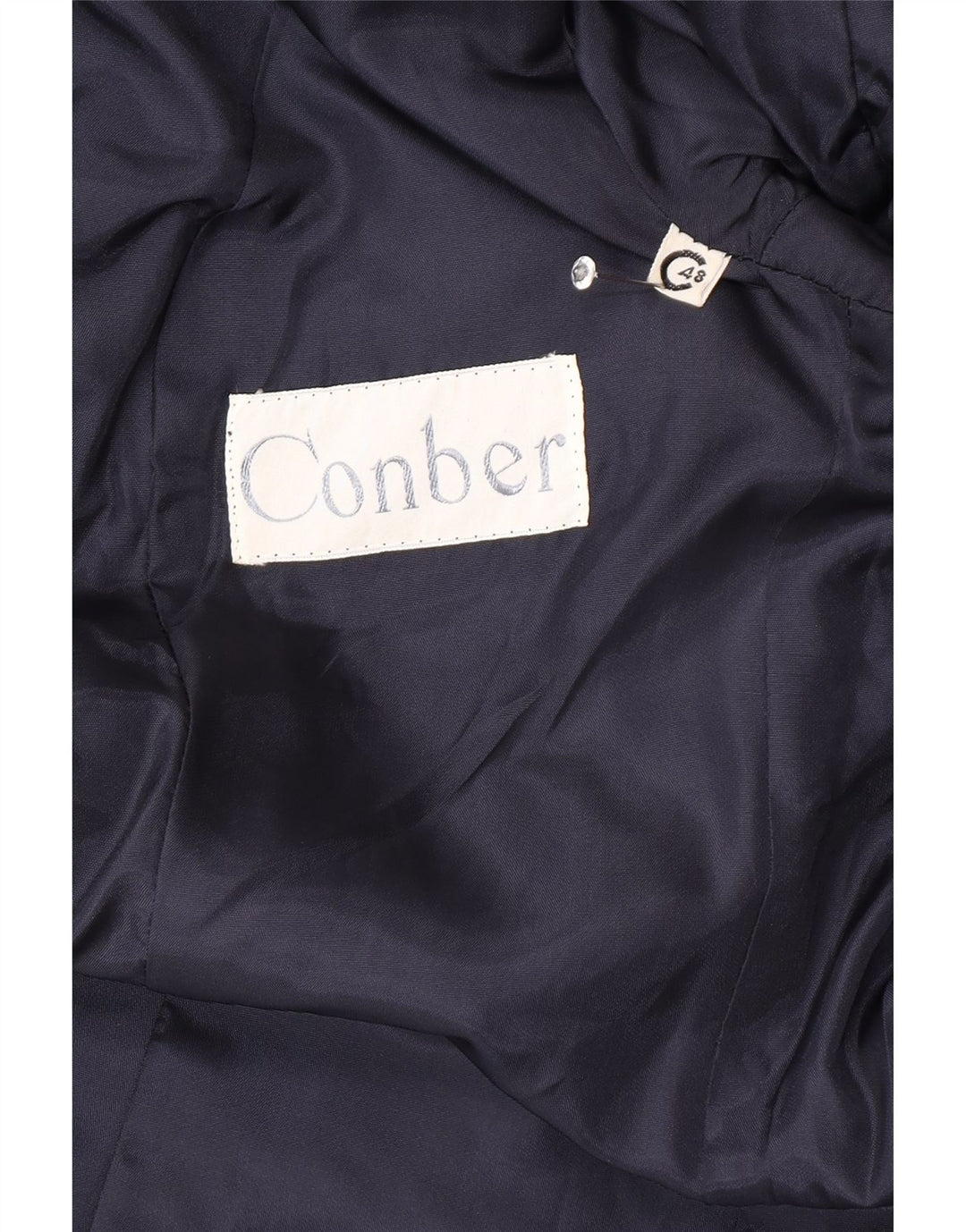 Sobretudo feminino vintage IT 48 XL azul marinho