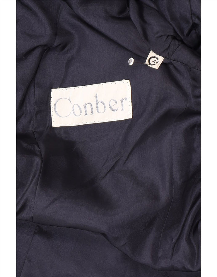 Sobretudo feminino vintage IT 48 XL azul marinho