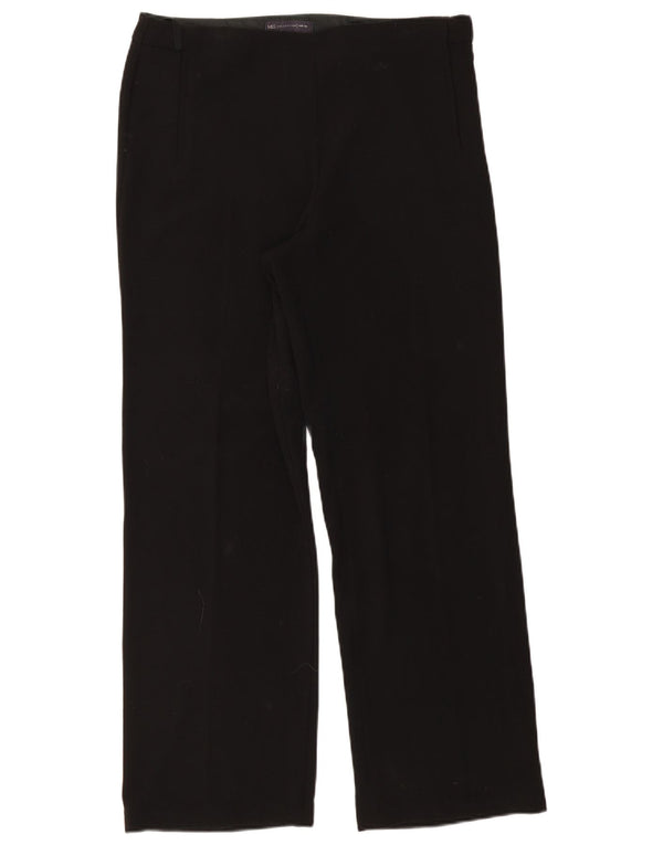 Calça casual feminina de perna larga Marks & Spencer Reino Unido 14 grande W32 L30 preta