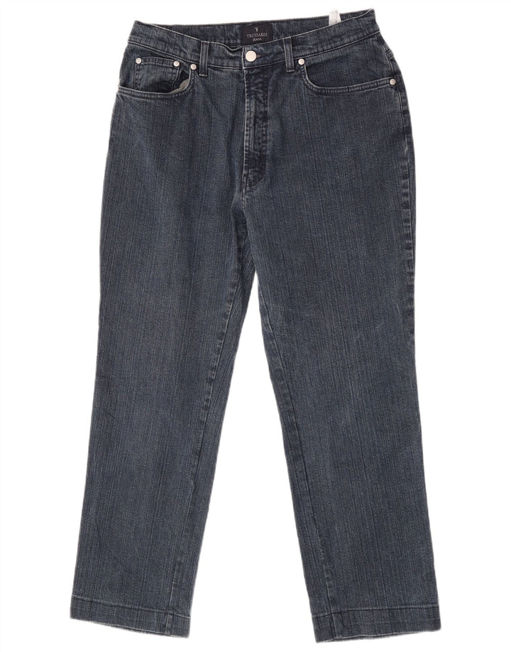 Trussardi Calça jeans reta masculina W33 L27 algodão azul
