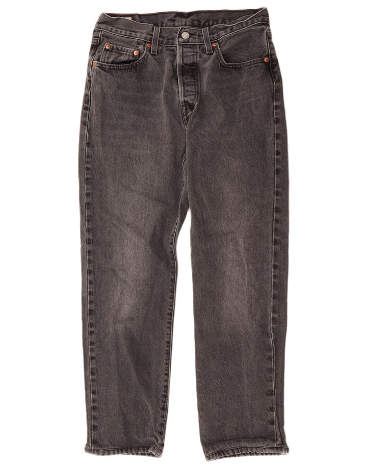 Calça jeans feminina Levi's 501 Straight W28 L26 algodão cinza