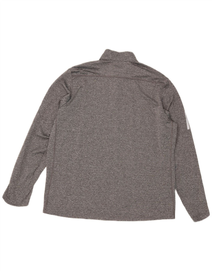 Adidas Mens Aeroready Zip Neck Pullover Treino Top XL Cinza Flecked