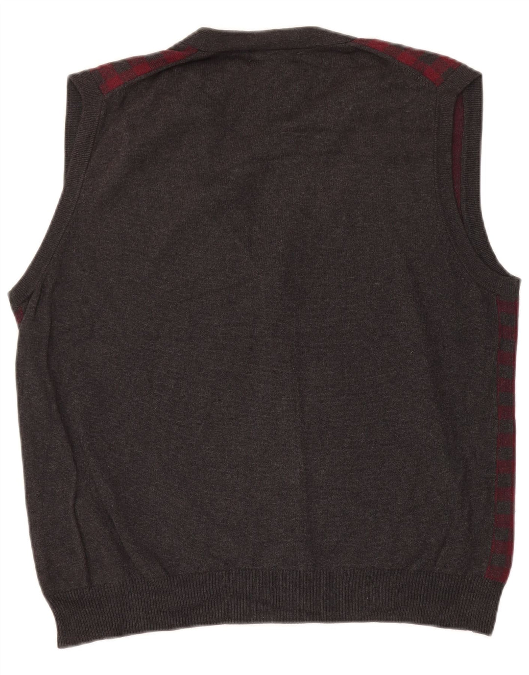 Suéter cardigã masculino sem mangas Nautica grande algodão guingão cinza