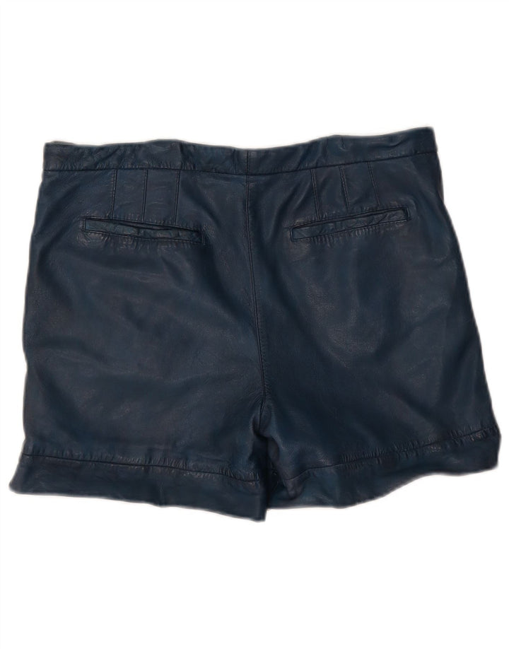 Shorts feminino de couro Trussardi W30 médio azul marinho