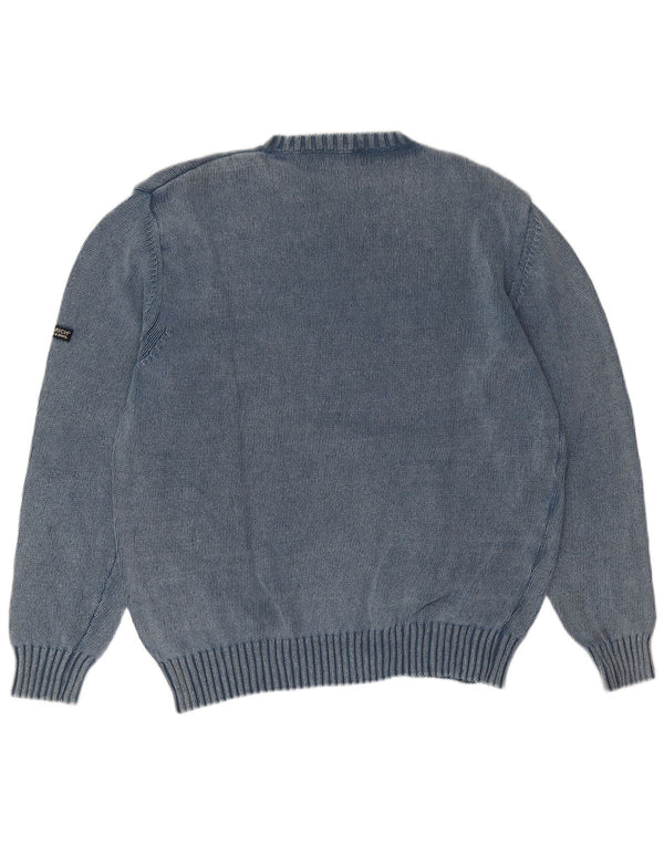 Suéter masculino Woolrich com gola redonda e algodão azul XL