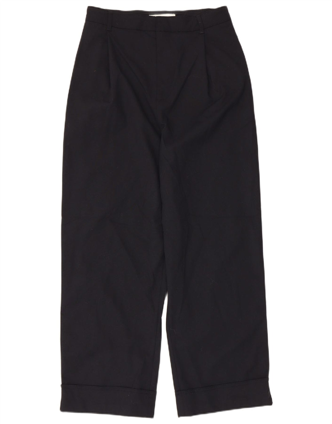 ZARA Calça Chino Feminina Cintura Alta Pegged Pequena W26 L27 Azul Marinho