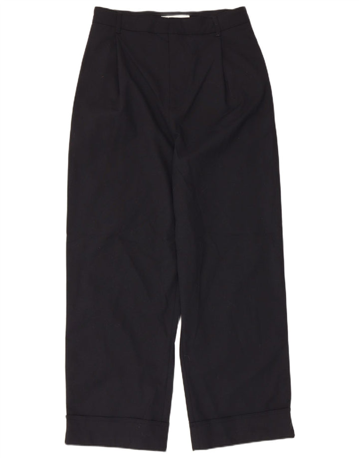 ZARA Calça Chino Feminina Cintura Alta Pegged Pequena W26 L27 Azul Marinho