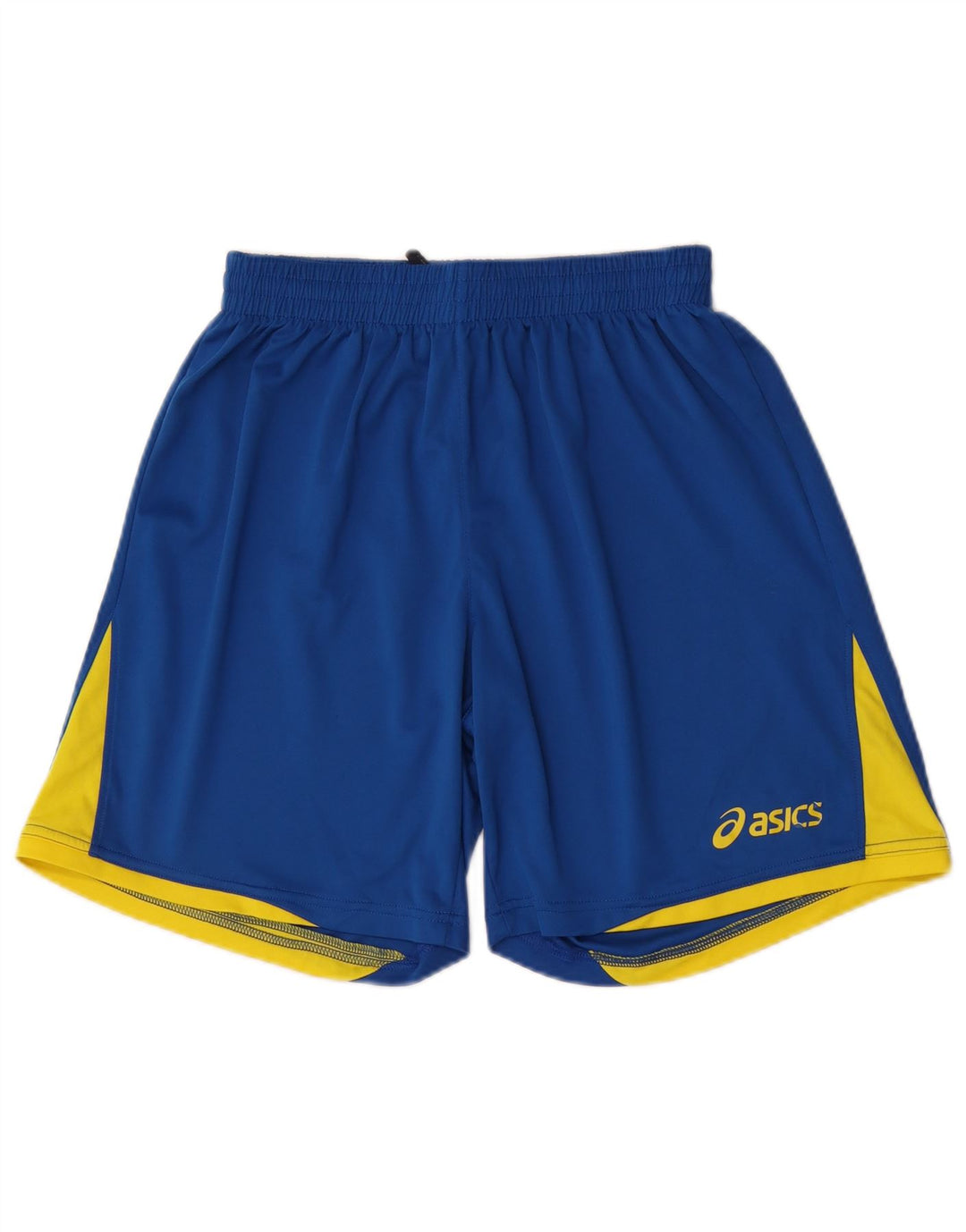 Shorts esportivos masculinos Asics 11-12 anos grande azul colorblock poliéster