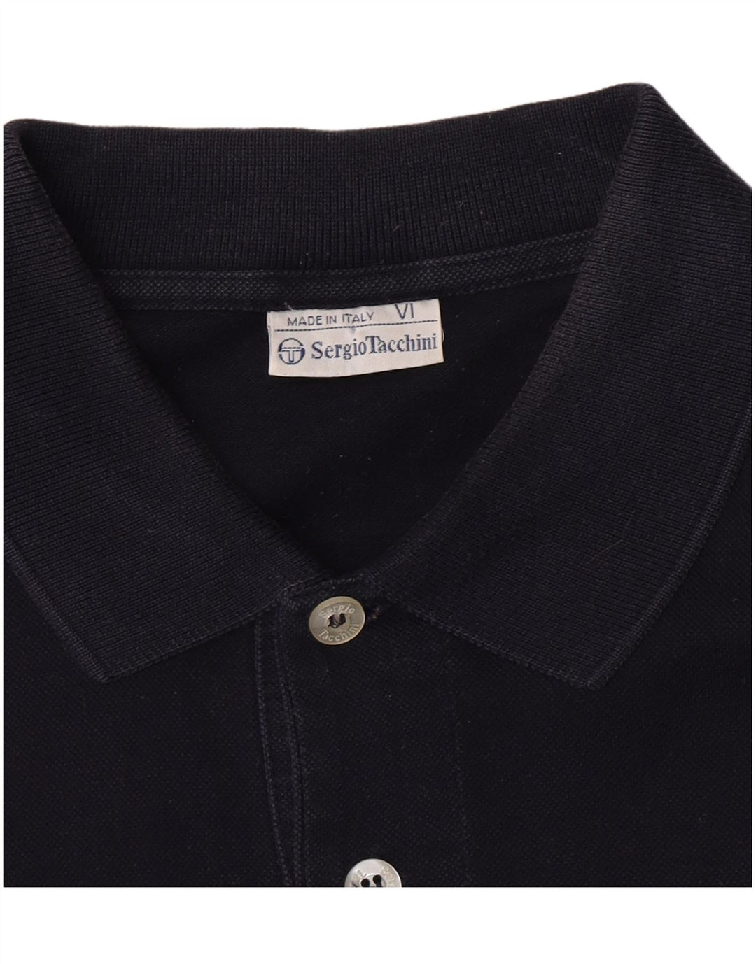 Camisa pólo masculina Sergio Tacchini grande algodão azul marinho