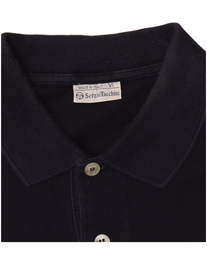 Camisa pólo masculina Sergio Tacchini grande algodão azul marinho
