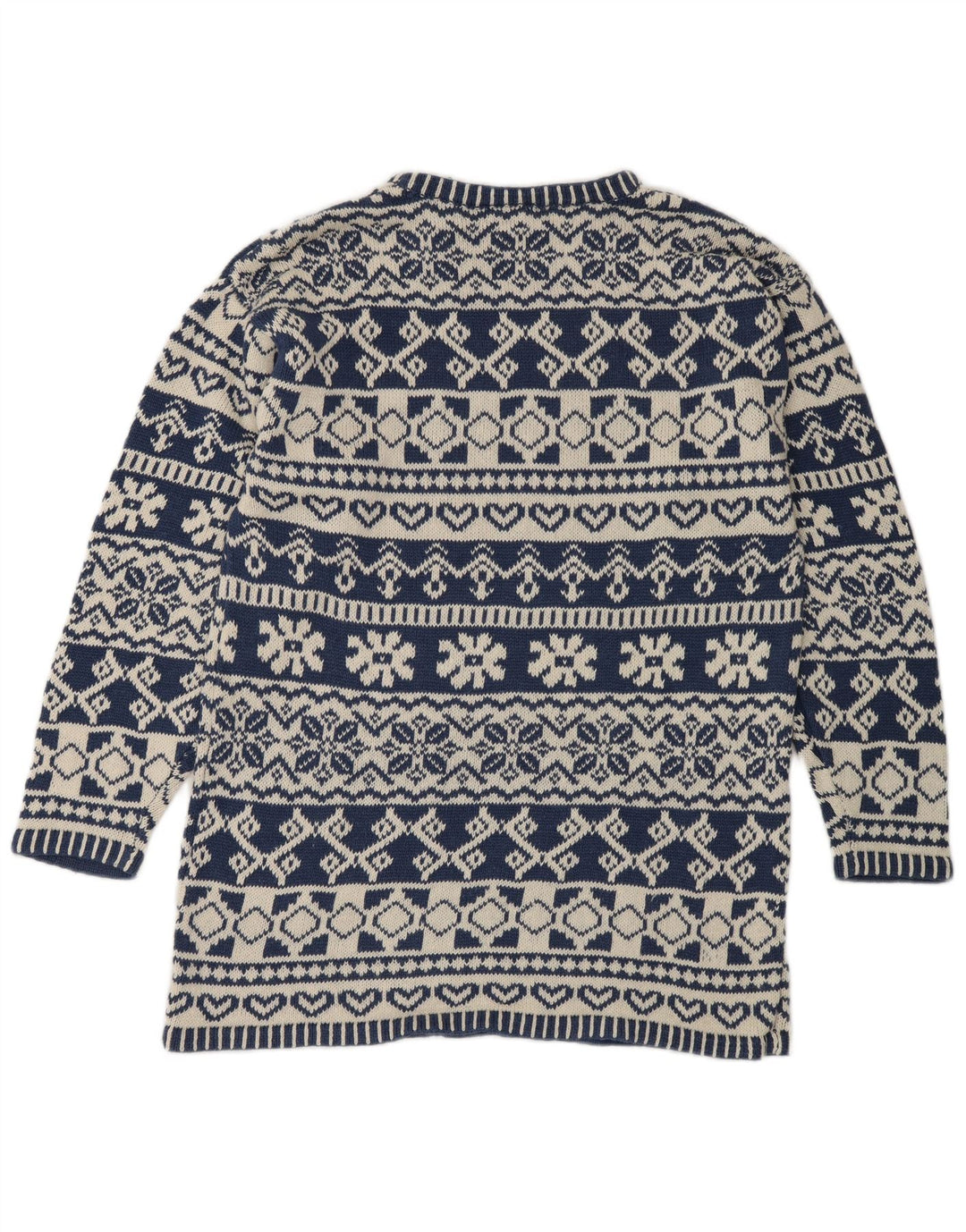 Suéter masculino Impuls com gola redonda e pequeno azul Fair Isle Ramie