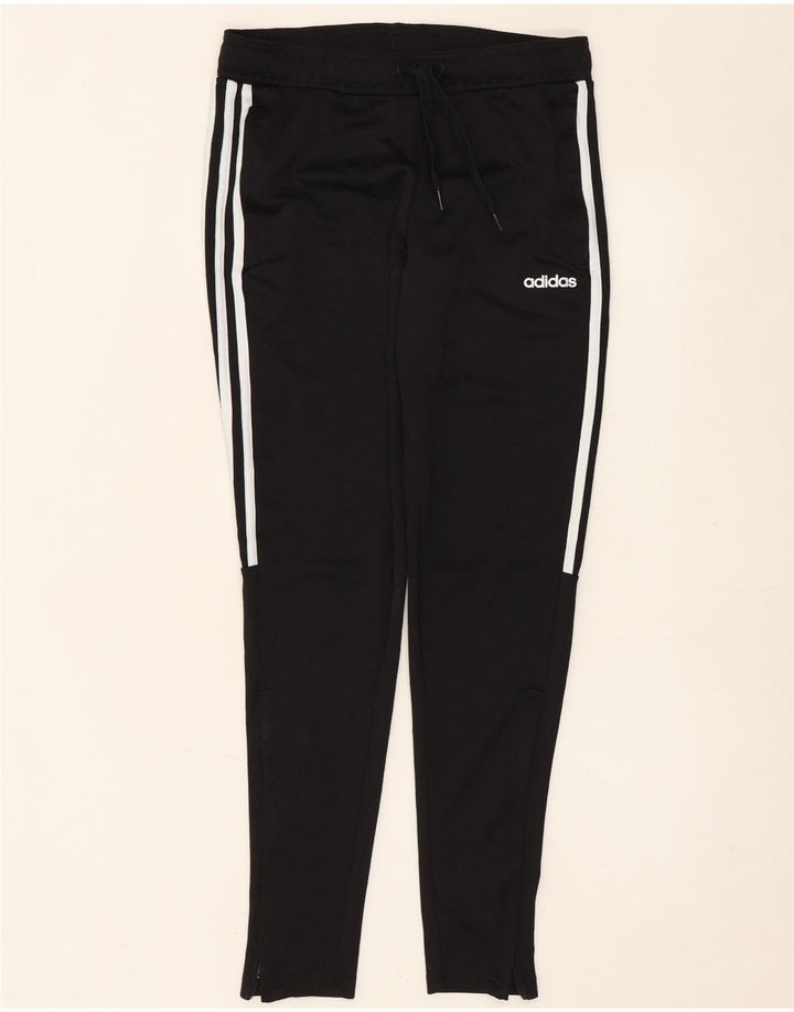 Calça de treino feminina Adidas UK 8/10 pequena poliéster preta