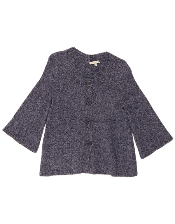 Suéter cardigã feminino Laura Ashley Reino Unido 14 grande azul marinho manchado