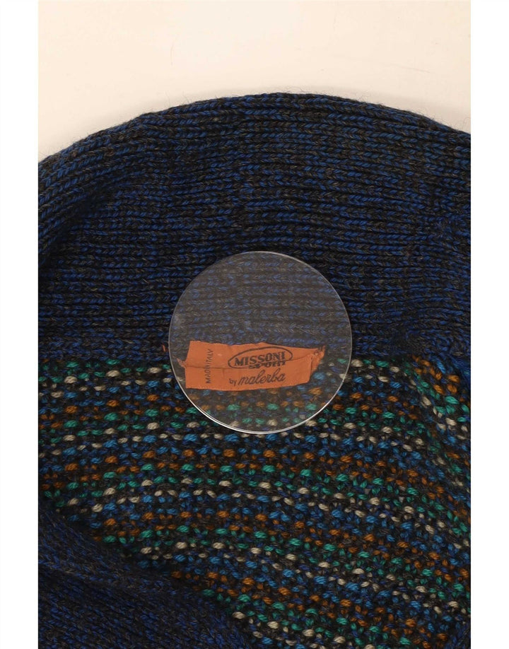 Suéter cardigã masculino Missoni de lã listrada multicolorida média