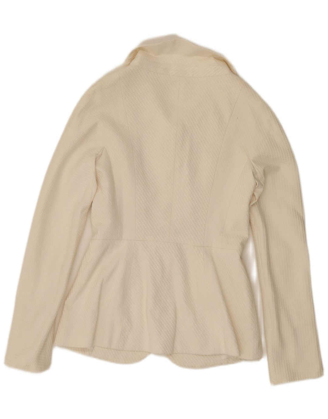 Jaqueta blazer vintage feminina com 4 botões UK 10 pequena branca